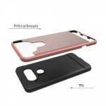 Wholesale LG V20 Iron Shield Hybrid Case (Rose Gold)